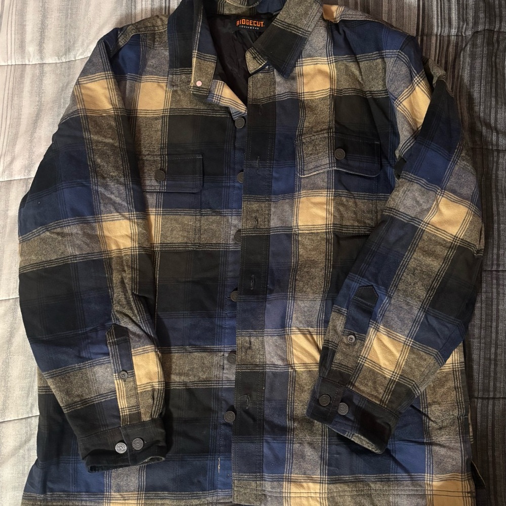 Men's Blue and Yellow Plaid Jacket